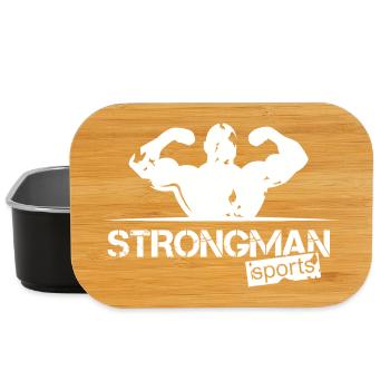 strongman sport logo team club training icon - Lunch Box - black - Front