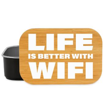 LIFE IS BETTER WITH WIFI - Lunch Box - black - Front