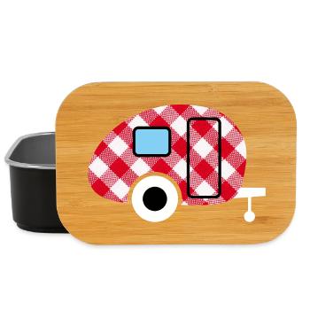 Caravan Caravan Checkered Check Pattern Camping Fan - Lunch Box - black - Front