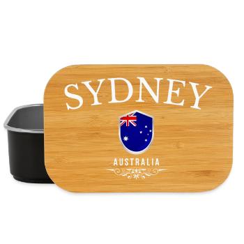 Sydney, Australie, design élégant et minimaliste - Boîte à goûter - noir - Devant