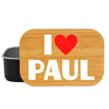 J'aime Paul Red Heart, fan du nom romantique - Boîte à goûter - noir - Devant