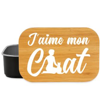 J'AIME MON CHAT ! - Boîte à goûter - noir - Devant
