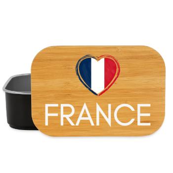 Heart with France flag, French pride - Lunch Box - black - Front