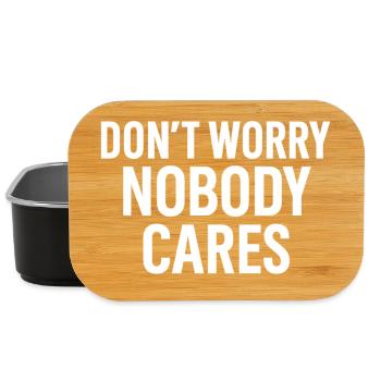 Don’t Worry – Nobody Cares - Lunch Box - Schwarz - Vorne