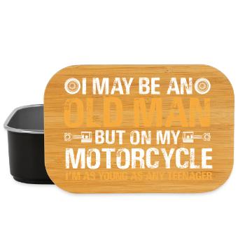Motorrad alter Mann - Lunch Box - Schwarz - Vorne