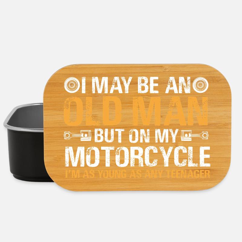 Motorcycle Old Man - Lunch Box - black