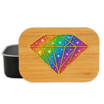 Regenbogen Diamant Glitzer - Lunch Box - Schwarz - Vorne
