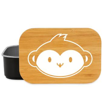 Monkey Queen – Crown Jungle Animal Motif Funny - Lunch Box - black - Front