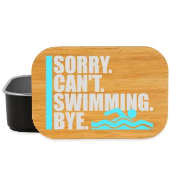 Sorry Can't Swimming Bye Schwimmer Ausrede Humor - Lunch Box - Schwarz - Vorne