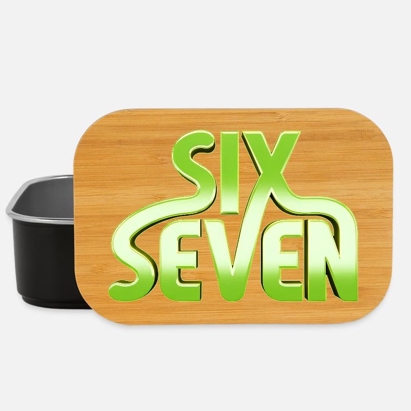 Six Seven 6 7 - 67 - Grün Typografie Meme  Design - Lunch Box - Schwarz
