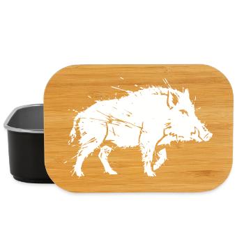 Vecteur de chasse griffée au grunge du sanglier sauvage - Boîte à goûter - noir - Devant
