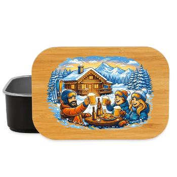 Après ski hut – vacances d’hiver entre amis - Boîte à goûter - noir - Devant