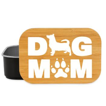 Schwedischer Vallhund-Hund-Mutter-Besitzer Silhouette - Lunch Box - Schwarz - Vorne