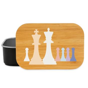 Pions d’échecs pastel Roi Dame Pion - Boîte à goûter - noir - Devant