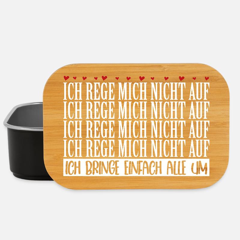 Ich rege mich nicht auf ich bringe alle um - Lunch Box - Schwarz