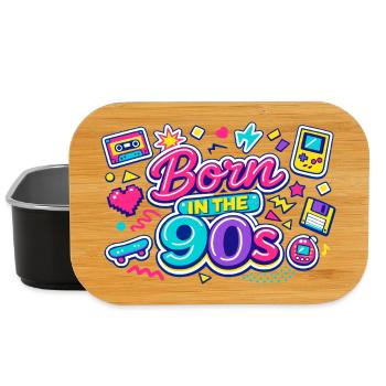 Né dans les années 90, style néon rétro - Boîte à goûter - noir - Devant