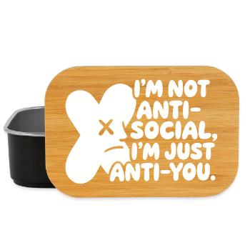 I'm Not Anti Social Introvert Humor Saying - Lunch Box - black - Front