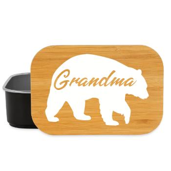 Chemise cadeau mignonne Grand-mère Ours - Boîte à goûter - noir - Devant