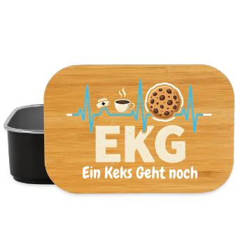 EKG Ein Keks Geht Noch - lustiges Pflege Motiv - Lunch Box - Schwarz - Vorne