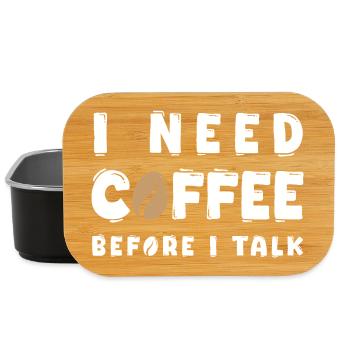 I Need Coffee Before I Talk Funny Coffee Lover Gif - Lunch Box - black - Front