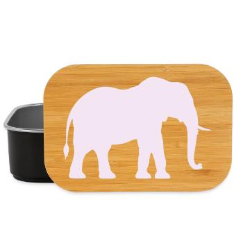 Elefanten-Silhouette Pastellrose - Lunch Box - Schwarz - Vorne