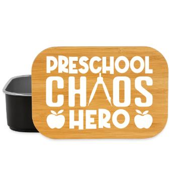 Preschool Teacher Chaos Hero Daycare Teacher - Lunch Box - black - Front