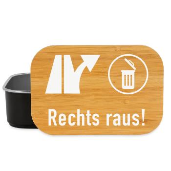 Rechts Raus! (Gegen Rechts / Politik / Ausfahrt) - Lunch Box - Schwarz - Vorne