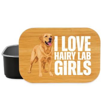 Ich liebe behaarte Labrador-Mädchen Labrador Retriever - Lunch Box - Schwarz - Vorne