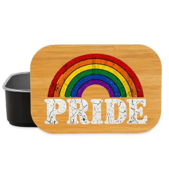 Pride Regenbogen für LGBTQ Fans Retro LQBTQ CSD - Lunch Box - Schwarz - Vorne