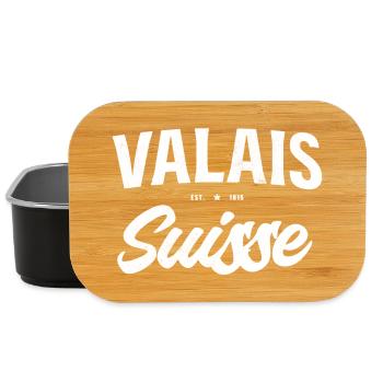 Valais Switzerland Calligraphy - Lunch Box - black - Front