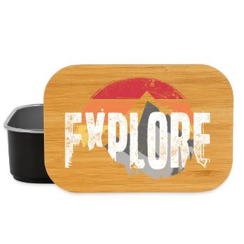 Explore Mountain Sunset Emblem - Lunch Box - black - Front