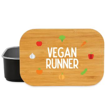 Coureur végétalien - Boîte à goûter - noir - Devant
