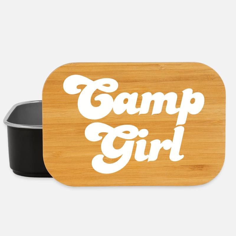 Camp Girl Vektor Camping Fan Mädchen coole Sprüche - Lunch Box - Schwarz