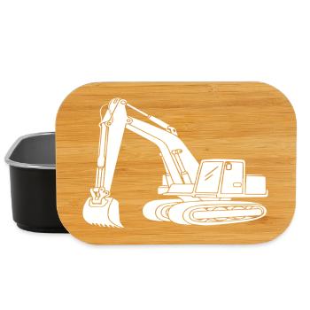 Excavator Driver Silhouette Design - For - Lunch Box - black - Front