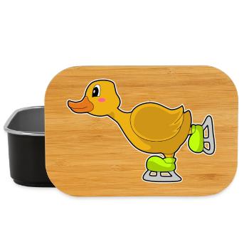 Duck Ice Skating Ice Skates Winter Sports - Lunch Box - black - Front