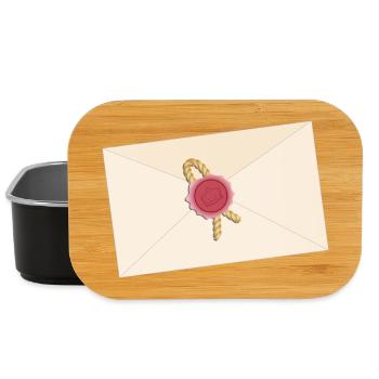 geschlossener Briefumschlag mit Siegel - Lunch Box - Schwarz - Vorne