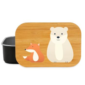 Cute animal motifs for children - Lunch Box - black - Front