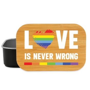 LGBT Pride Month - Love is Never Wrong - Lunch Box - black - Front