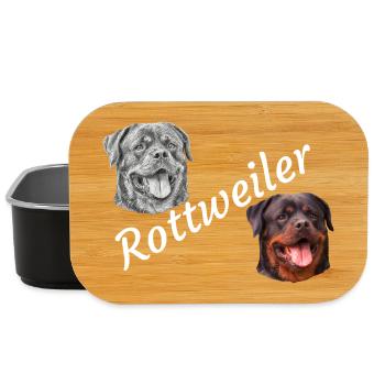 Rottweiler, dogs, dog head, guard dog, pedigree dog, - Lunch Box - black - Front