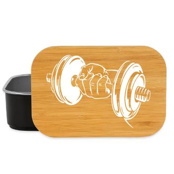 Bold Dumbbell Lifting Fitness Artwork - Lunch Box - black - Front