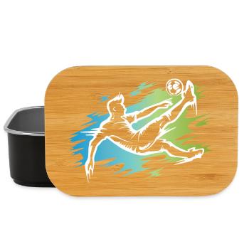 Dynamischer Fußballer - Fußball Bicycle Kick - Lunch Box - Schwarz - Vorne