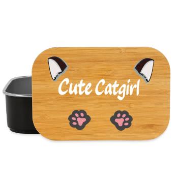 cute Cat girl, Ohren, tier tatzen - Lunch Box - Schwarz - Vorne