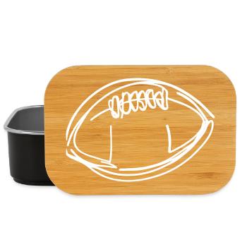 American Football Ball Sketch - Lunch Box - black - Front
