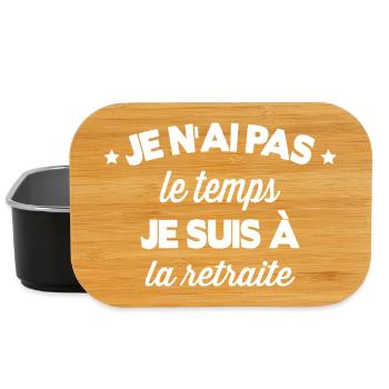 Je N'ai Pas Le Temps Je Suis À La Retraite - Boîte à goûter - noir - Devant