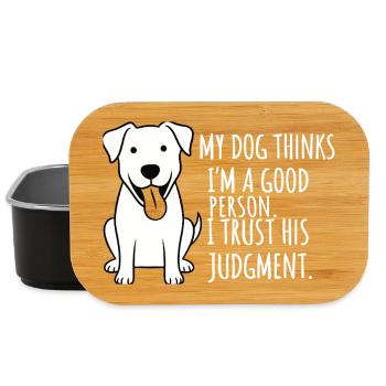 Mein Hund hält mich für einen guten Menschen. - Lunch Box - Schwarz - Vorne