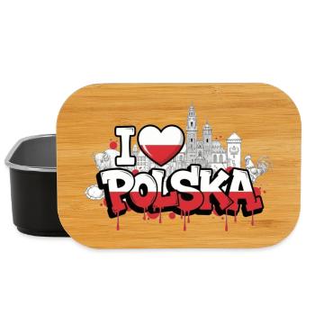 Polen Flagge Graffiti Skyline T-Shirt Design - Lunch Box - Schwarz - Vorne