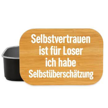 Selbstüberschätzung ist mein Motto Selbstvertrauen - Lunch Box - Schwarz - Vorne