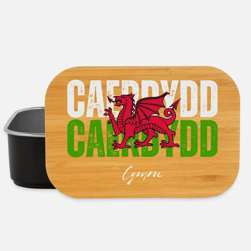 Cardiff Wales, Welsh pride - Lunch Box - black