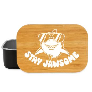 Hai mit Sonnenbrille Stay Awesome - Lunch Box - Schwarz - Vorne