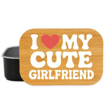 I love my cute girlfriend Liebe meine Freundin - Lunch Box - black - Front